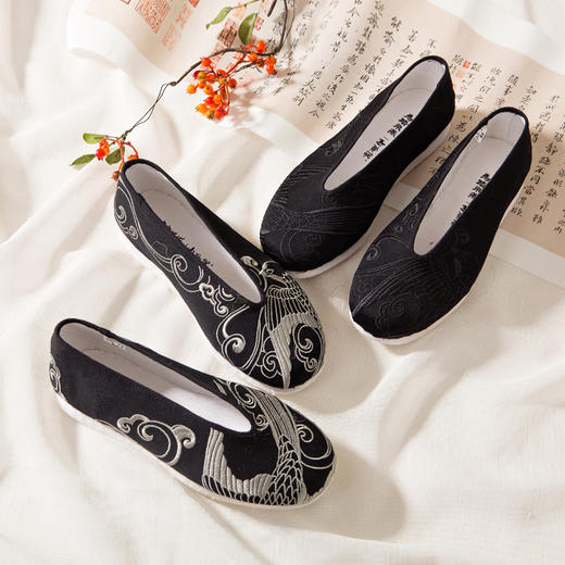 内联升男鞋手工单鞋千层底雨燕报春手工小元口布鞋(云燕)8512A 商品图6