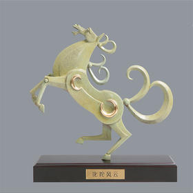 宇达青铜摆件 十二生肖马《叱咤风云》创意装饰 家居工艺摆件  高30cm