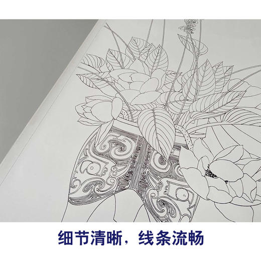【有步骤】龚雪青工笔画白描底稿《花溢清香》荷花螳螂图初学者临摹花鸟线稿XQ81 商品图4