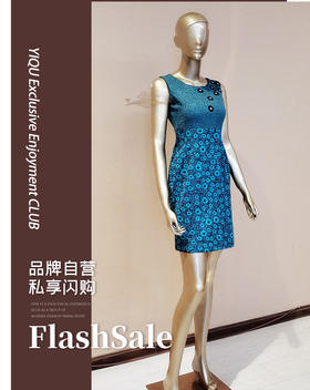 【特惠】YIQU |“珍爱”背心裙（灰兰圆点）