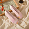 内联升女鞋手工单鞋千层底真丝绣花小元口（桃花）布鞋8646A 商品缩略图1