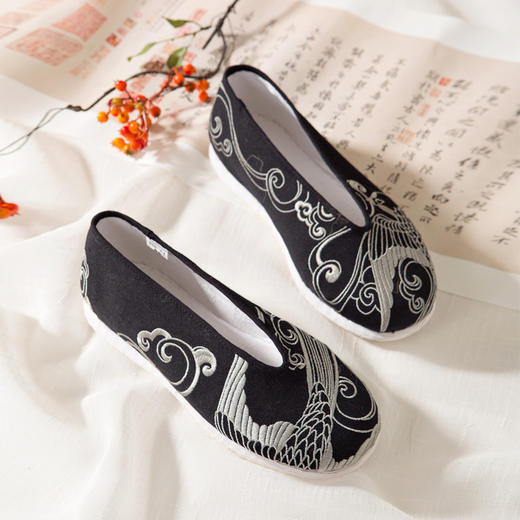 内联升男鞋手工单鞋千层底雨燕报春手工小元口布鞋(云燕)8512A 商品图5