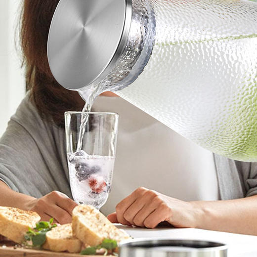 【耐热防爆，轻薄透亮】Pattern 锤目纹凉水壶1500ml 商品图5