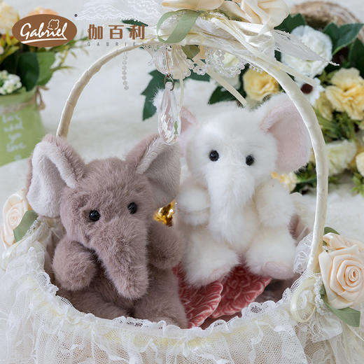 伽百利可爱小象公仔挂件书包包钥匙玩偶毛绒女孩生日礼物 商品图3