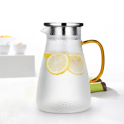 【耐热防爆，轻薄透亮】Pattern 锤目纹凉水壶1500ml 商品图1