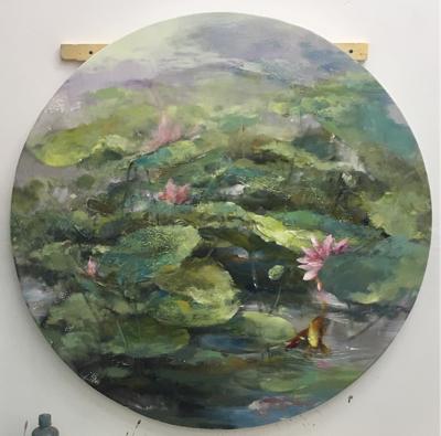 油画《鱼戏莲叶间》 商品图0