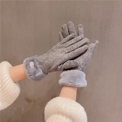 【优雅加绒保暖手套】秋冬可触屏保暖加绒五指手套 时尚设计感户外保暖 商品图3
