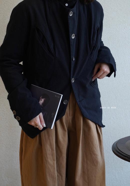 (4折) AU GARCONS 炭黑棉质斜插袋外套 商品图0