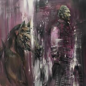 油画《兵马俑之一》