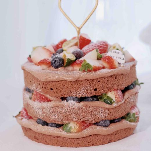 【草莓屋】草莓巧克力裸蛋糕。戚风蛋糕 商品图0