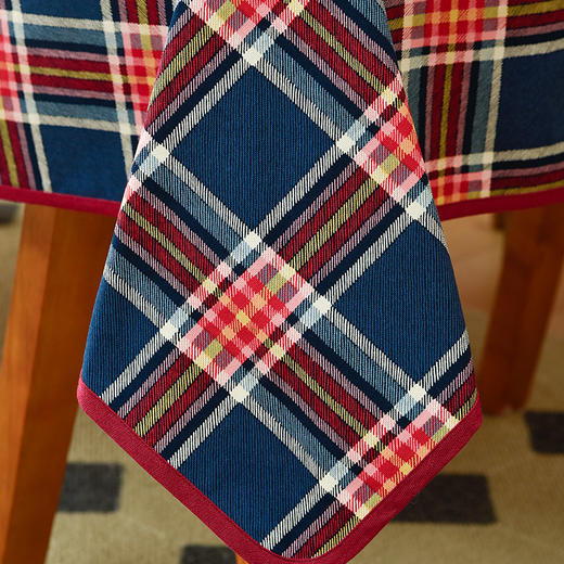 英式红蓝格纹桌布法式复古餐桌布 商品图3