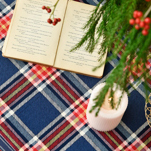 英式红蓝格纹桌布法式复古餐桌布 商品图2