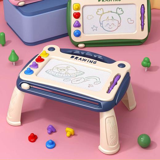 【多彩磁性画板】儿童带桌脚可印章的画板 磁性写字板 支架式家用多功能 涂鸦玩具 商品图0