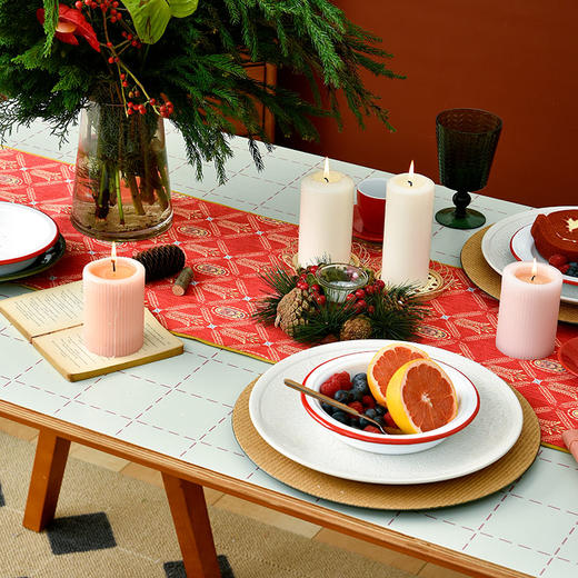 经典金色麦穗桌旗桌垫红色喜庆长条桌布 商品图1