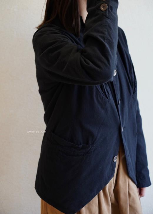 (4折) AU GARCONS 炭黑棉质斜插袋外套 商品图1