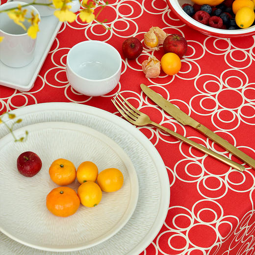 新春团圆新中式桌布简约红色餐桌布 商品图2