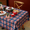 英式红蓝格纹桌布法式复古餐桌布 商品缩略图4