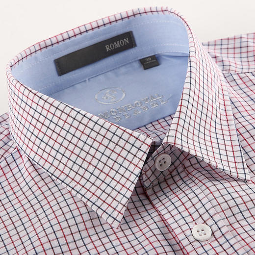 【竹纤维】罗蒙男士短袖衬衫夏季薄款凉爽竹纤维格子衬衣 商品图5