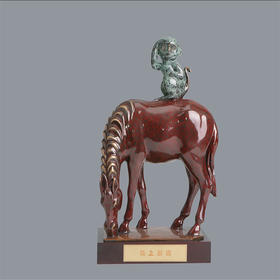 宇达青铜摆件 十二生肖马《马上封侯》创意装饰 家居工艺摆件  高32cm