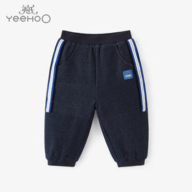 英氏-童衣类（冬）E1英针长裤深牛仔蓝100CM
