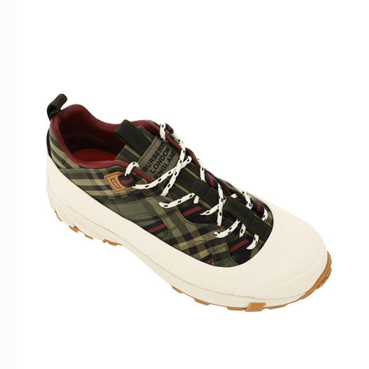 BURBERRY 博柏利 格纹棉质 Arthur 运动鞋 军绿小格子 男士休闲鞋 格子 8043099 A1372 商品图3