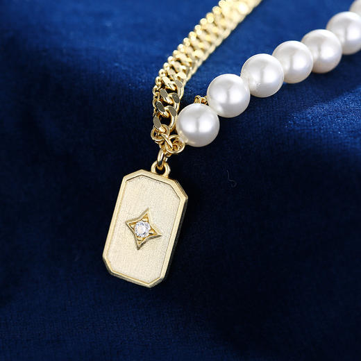 【歌手-刘忻同款】Shadow影系列 ｜几何珍珠双链项链 商品图3