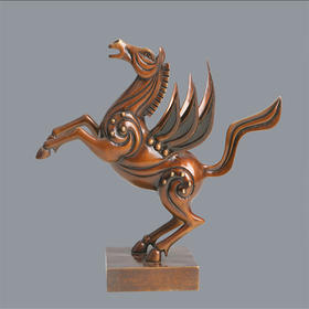 宇达青铜摆件 十二生肖马《天马》创意装饰 家居工艺摆件  高22.5cm