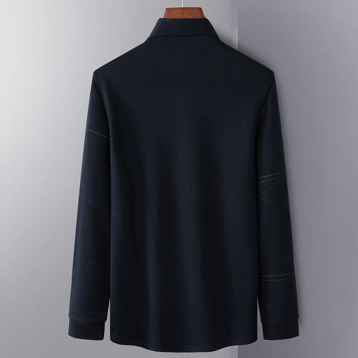 【加绒加厚】罗蒙秋冬衬衫男保暖防风时尚印花通勤百搭休闲套头衬衣男 商品图1