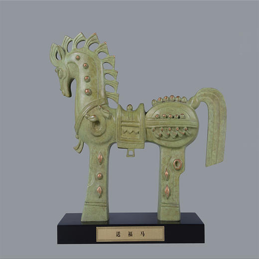宇达青铜摆件 十二生肖马《送福马》创意装饰 家居工艺摆件  高34cm 商品图0