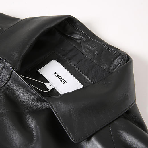 VIMAGE纬漫纪机车短外套女冬季新款时尚帅气中性修身显瘦皮衣V1693207 商品图2