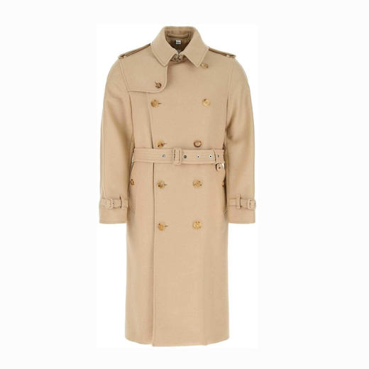BURBERRY 博柏利 驼毛羊毛混纺重塑版型 Trench 风衣 男士风衣 卡其色 8045463 A7405 商品图0