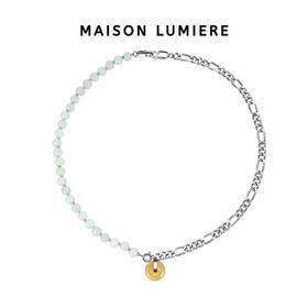 玉石金属链条平安扣项链