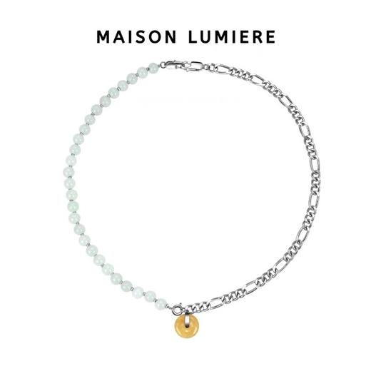 玉石金属链条平安扣项链 商品图0