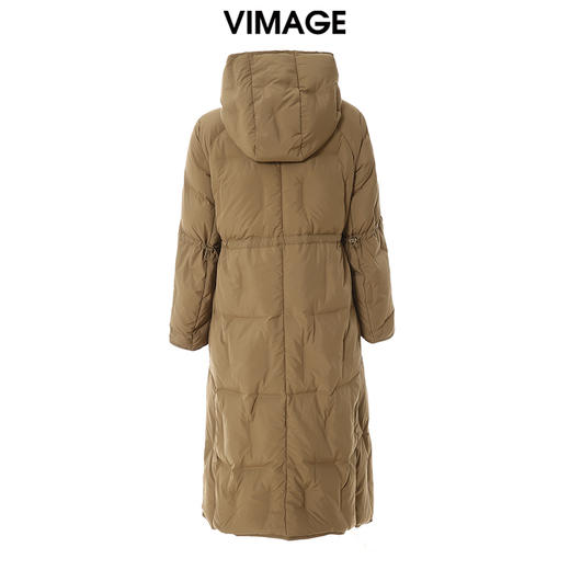 VIMAGE纬漫纪冬季新款商场同款白鸭绒连帽羽绒服女中长款V1611214 商品图1