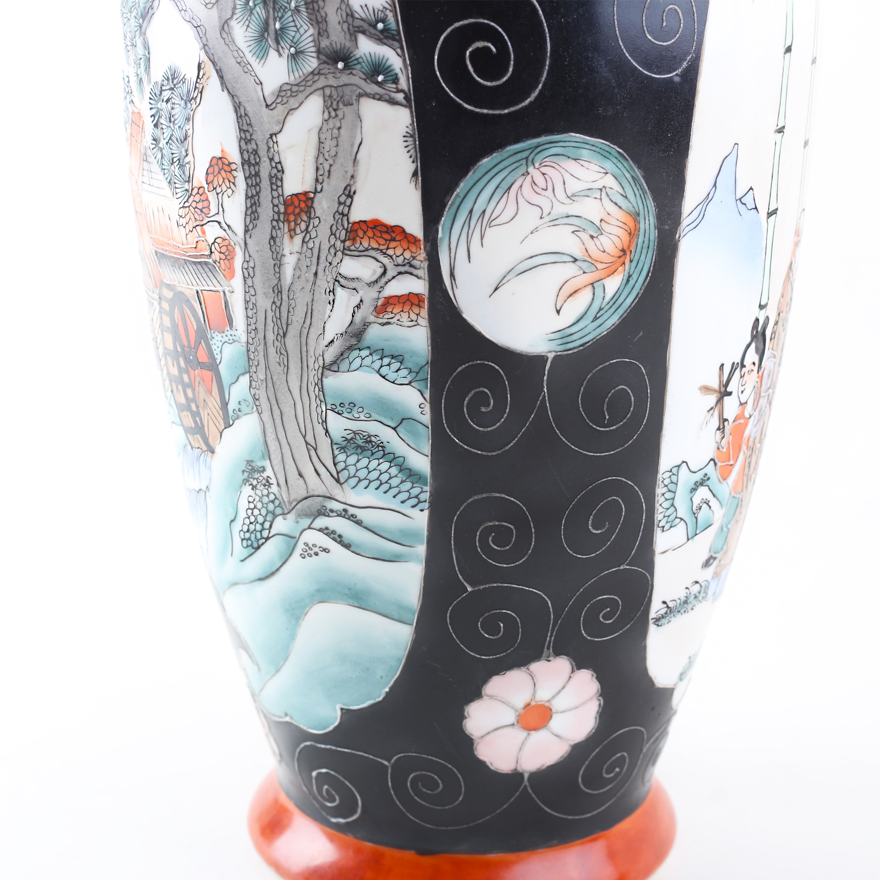 Hv Home 当代外销瓷60年 全手绘和风人物对弈花瓶