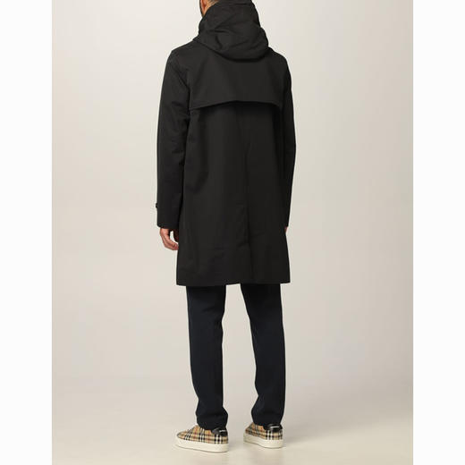 BURBERRY 博柏利 男生可拆卸连帽肯辛顿版型塔夫绸 Trench 风衣 藏蓝色 8033650 A1177 商品图2