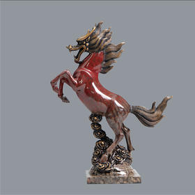 宇达青铜摆件 十二生肖马《龙马1#》创意装饰 家居工艺摆件  高32cm