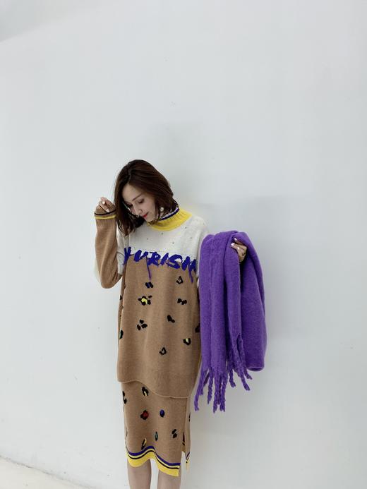 时尚豹纹羊绒女衫 商品图2