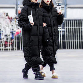 SMD-1028加长款秋冬季羽绒服女款过膝加厚情侣大码艺考中戏校服