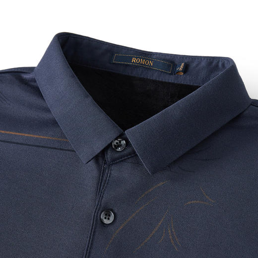 【加绒加厚】罗蒙秋冬衬衫男保暖防风时尚印花通勤百搭休闲套头衬衣男 商品图6