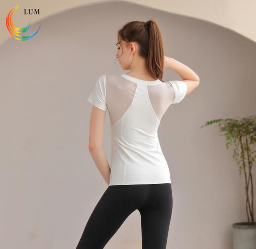 LUM39862露檬瑜伽运动短袖双面磨毛面料（含胸垫） 商品图7