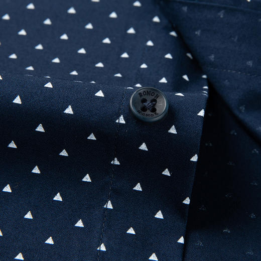 【纯棉】罗蒙男式长袖衬衫春秋季商务休闲碎花衬衣男 商品图6