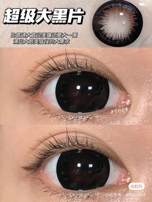 年抛 编号019  夏黑葡萄 sheepcon  大直径14.5 着色14.4 （同品牌多副更划算 选款色板在详情页)黑色美瞳 大黑片 超级大美目黑 | 很大很大 眼睛不大不要买！ 商品图0