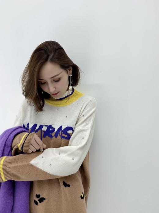 时尚豹纹羊绒女衫 商品图0