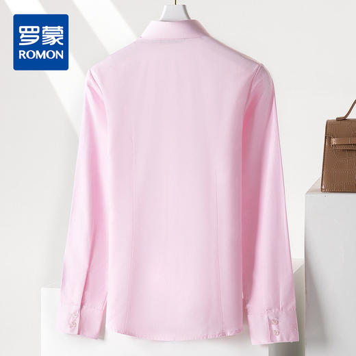 【50棉】罗蒙粉色衬衫女长袖秋季正装商务通勤职业装衬衣 商品图1