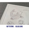 【有步骤、大彩图】郑玲玲工笔画白描底稿《鱼跃龙门》牡丹鲤鱼初学者临摹花鸟线稿ZL35 商品缩略图4