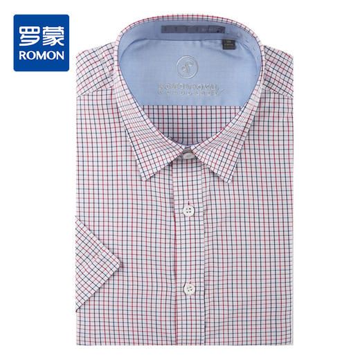 【竹纤维】罗蒙男士短袖衬衫夏季薄款凉爽竹纤维格子衬衣 商品图1