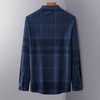 【加绒加厚】罗蒙秋冬保暖衬衫男士正装商务通勤格纹爸爸装衬衣男 商品缩略图1