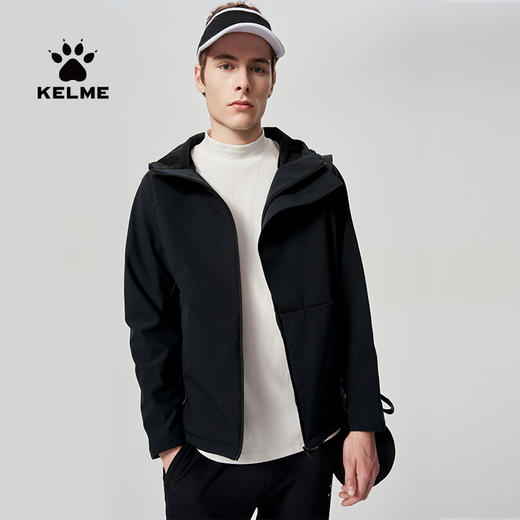 卡尔美梭织外套风衣男士冬季新款防风连帽加绒运动夹克 商品图3