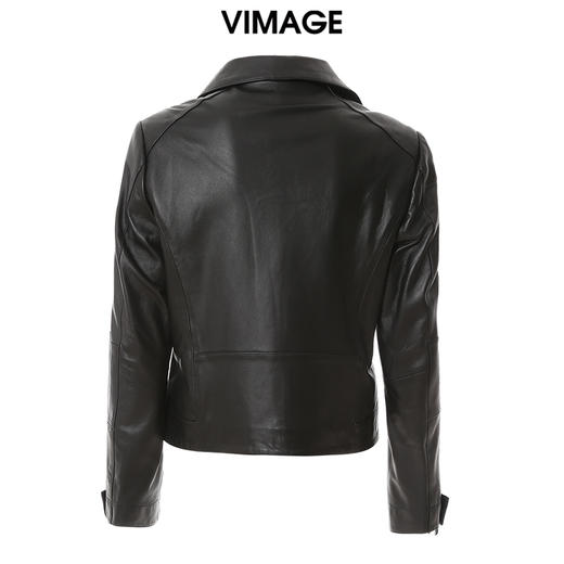 VIMAGE纬漫纪机车短外套女冬季新款时尚帅气中性修身显瘦皮衣V1693207 商品图1